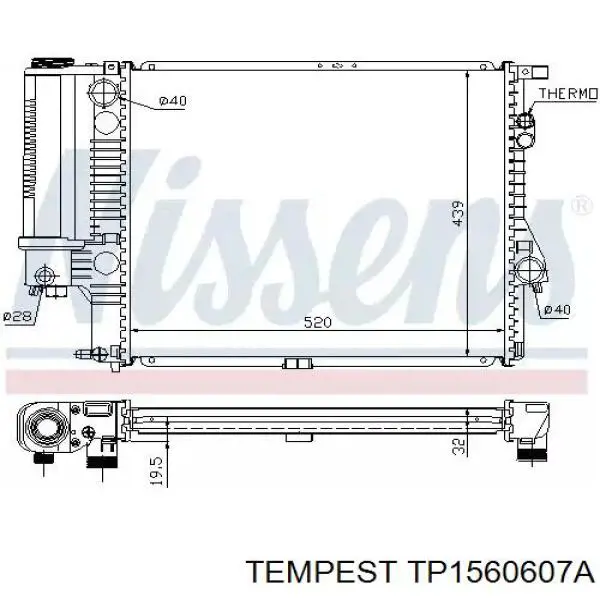 TP1560607A Tempest Радиатор основной