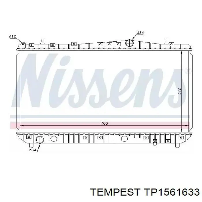 Купить TP1561633 Tempest Радиатор водяной