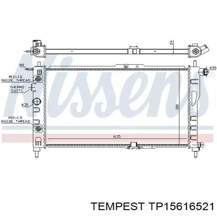 TP15616521 Tempest radiador de esfriamento de motor