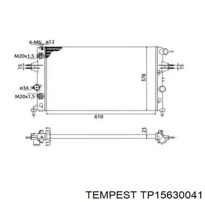 TP15630041 Tempest radiador de esfriamento de motor