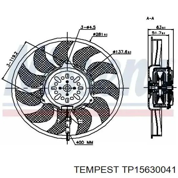 Купить TP15630041 Tempest Радиатор водяной