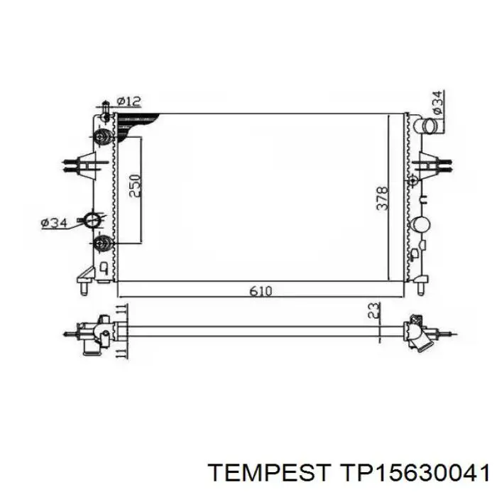 Радиатор охлаждения Tempest TP15630041