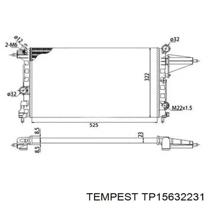 TP15632231 Tempest radiador de esfriamento de motor