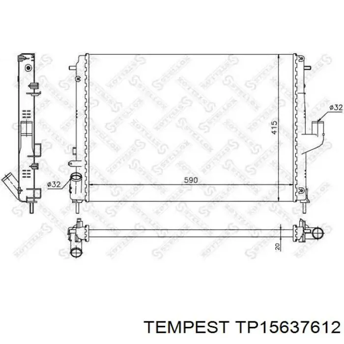 Радиатор TP15637612 Tempest