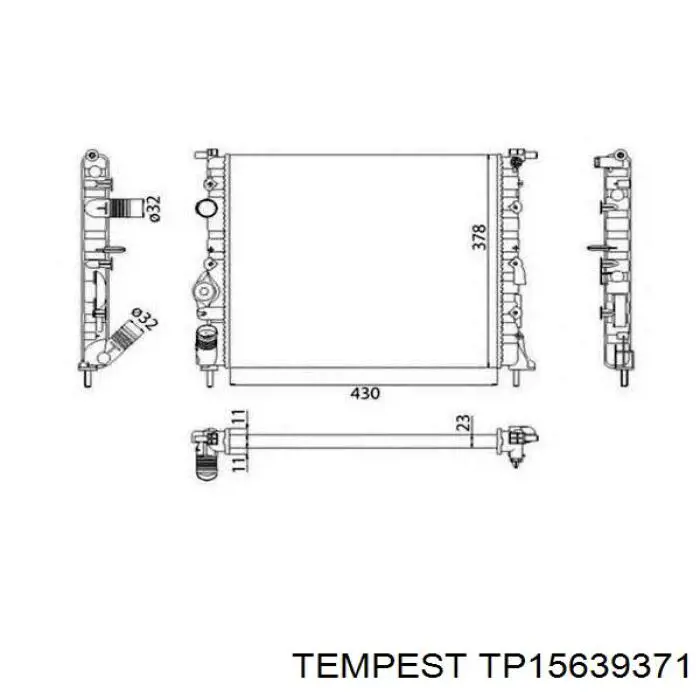 TP15639371 Tempest radiador de esfriamento de motor