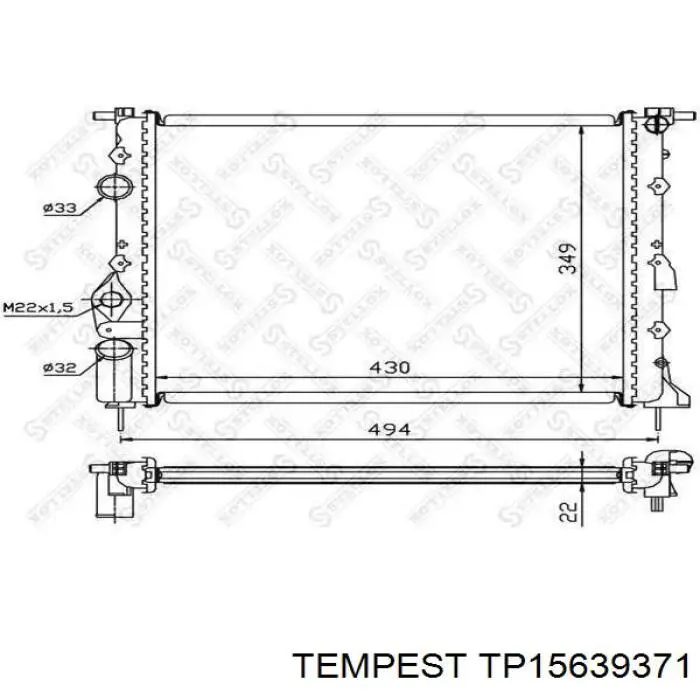 Радиатор TP15639371 Tempest