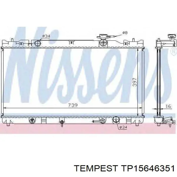 Радиатор TP15646351 Tempest