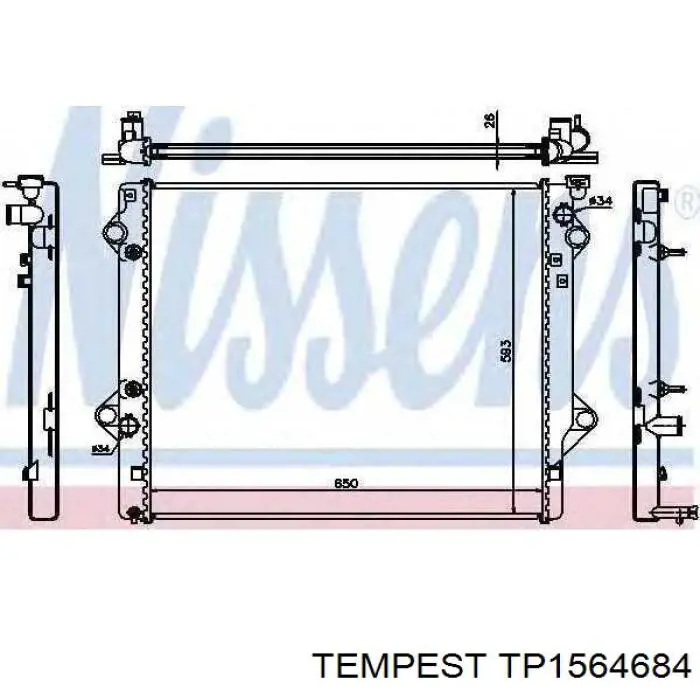 Радиатор охлаждения двигателя Tempest TP1564684 цена, от 101.28 USD