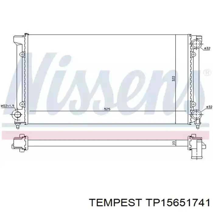 Купить TP15651741 Tempest Радиатор водяной