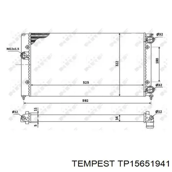 Радиатор TP15651941 Tempest