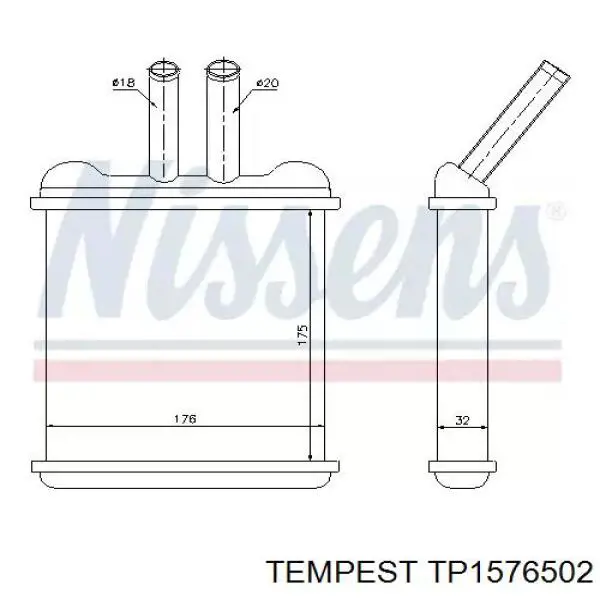 TP1576502 Tempest радиатор печки