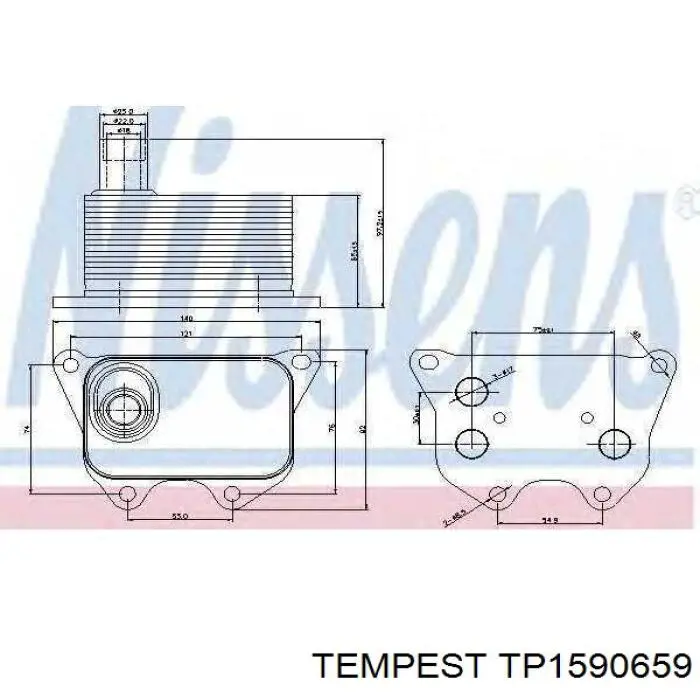 Купить TP1590659 Tempest Радиатор масляный (холодильник), под фильтром
