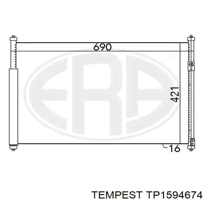 Конденсатор кондиционера Tempest TP1594674 цена, от 70.58 USD