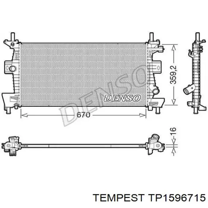 Radiador de aire de admisión TP1596715 Tempest