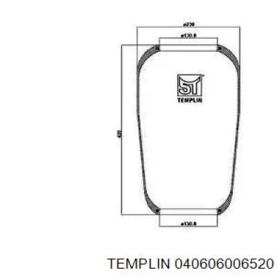 Пневмоподушка (пневморессора) моста 040606006520 Templin