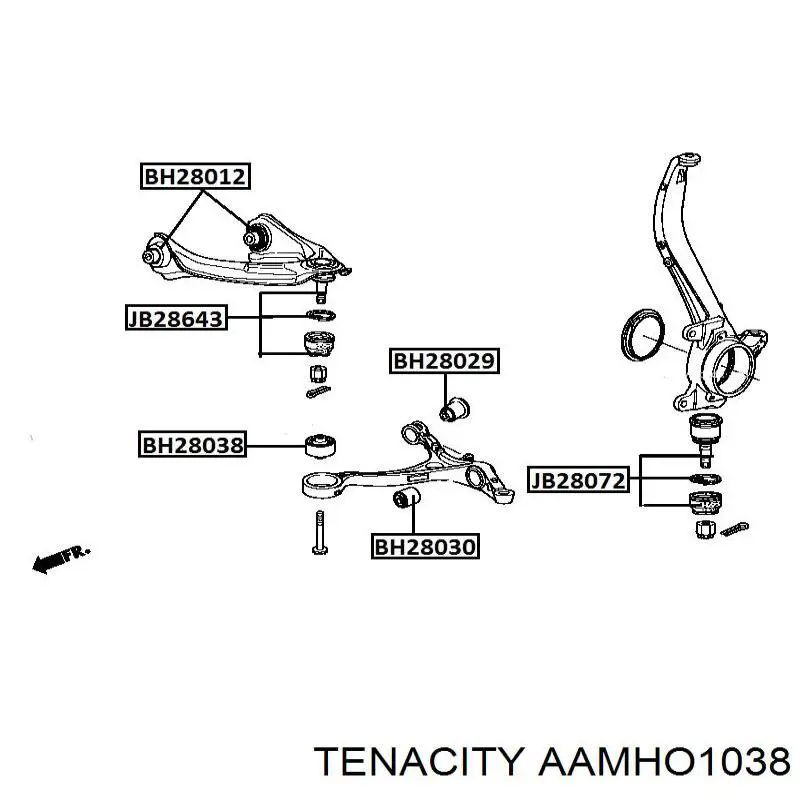Сайлентблок передней подвески Tenacity AAMHO1038 цена, от 6.48 USD