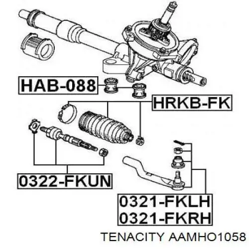 Сайлентблок крепления рулевой рейки AAMHO1058 Tenacity