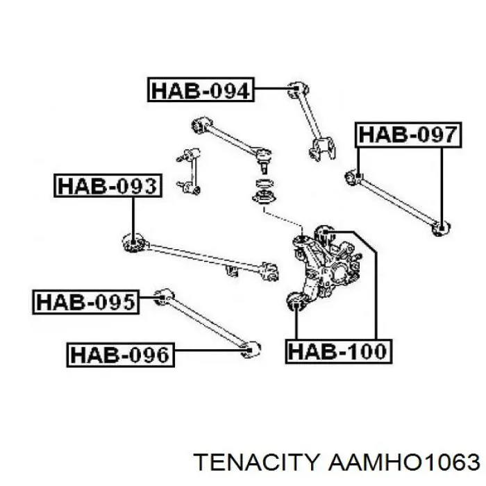 Сайлентблок тяги поперечной (задней подвески) AAMHO1063 Tenacity
