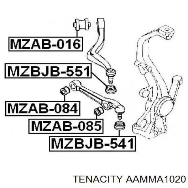 Купить AAMMA1020 Tenacity Сайлентблок нижний передней подвески