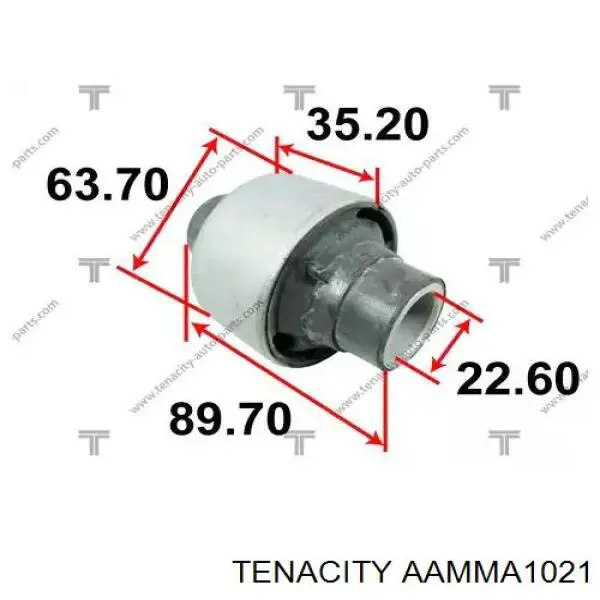 AAMMA1021 Tenacity bloco silencioso dianteiro do braço oscilante inferior