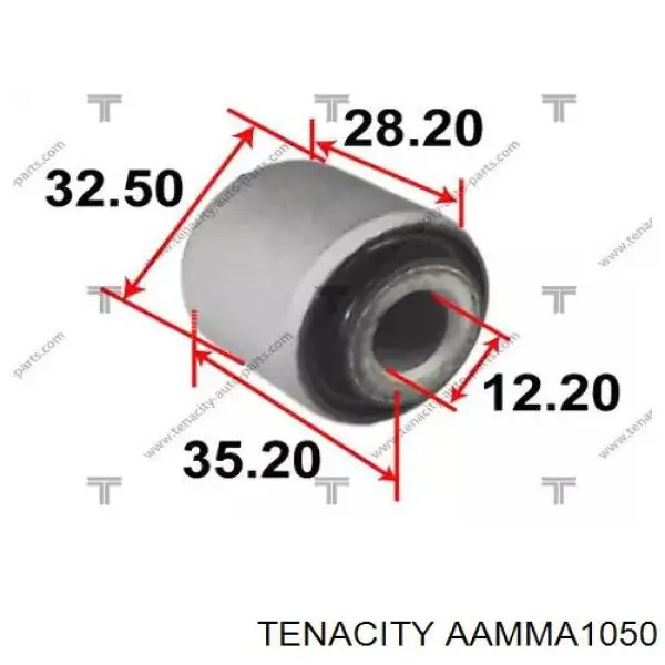 AAMMA1050 Tenacity bloco silencioso traseiro de braço oscilante transversal
