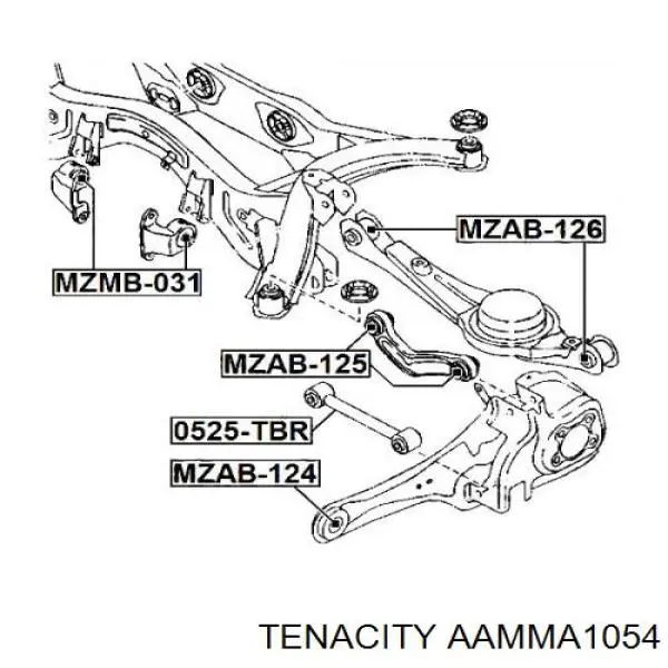 Сайлентблок заднього нижнього важеля AAMMA1054 Tenacity