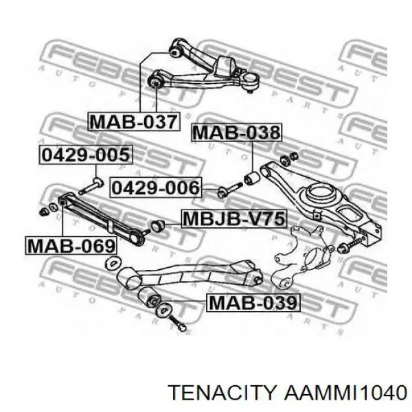 AAMMI1040 Tenacity Сайлентблок задней тяги