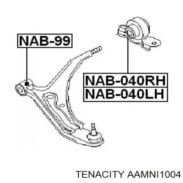 Сайлентблок передней подвески Tenacity AAMNI1004 цена, от 13.21 USD
