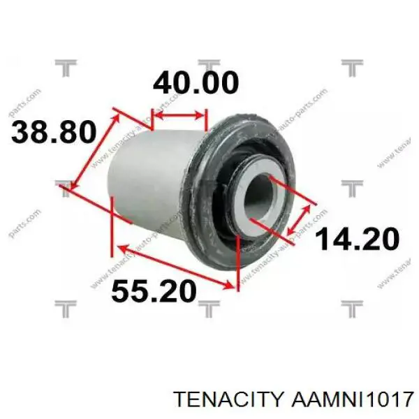 AAMNI1017 Tenacity bloco silencioso dianteiro do braço oscilante inferior