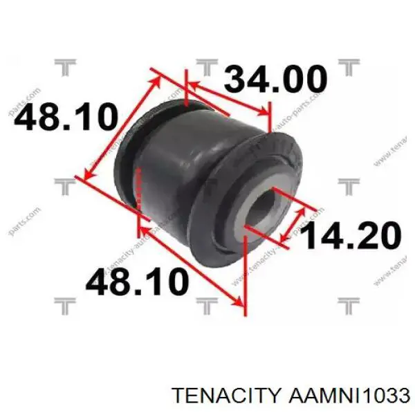 AAMNI1033 Tenacity bloco silencioso da barra panhard (de suspensão traseira)