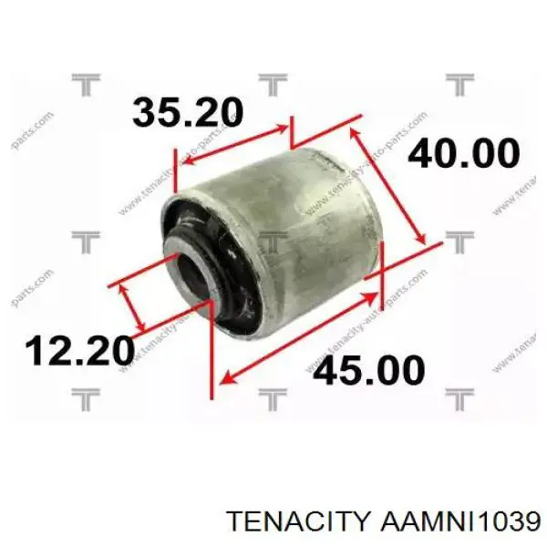 AAMNI1039 Tenacity bloco silencioso dianteiro do braço oscilante inferior