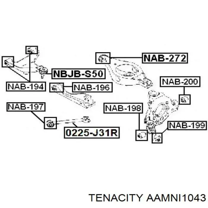 Сайлентблок заднего продольного рычага передний AAMNI1043 Tenacity