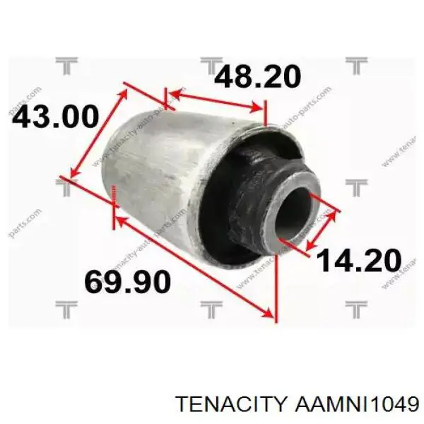 AAMNI1049 Tenacity bloco silencioso dianteiro do braço oscilante inferior