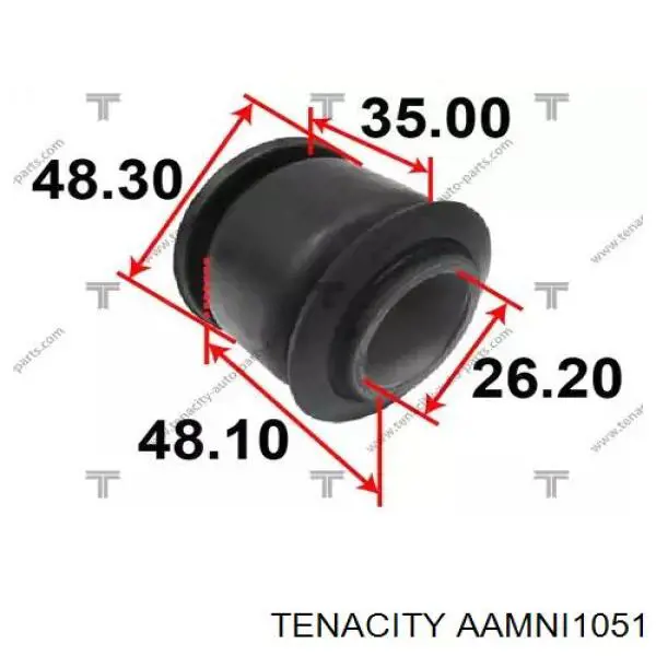 AAMNI1051 Tenacity bloco silencioso da barra panhard (de suspensão traseira)