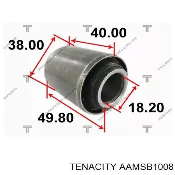 AAMSB1008 Tenacity Полиуретановый сайлентблок заднего верхнего рычага