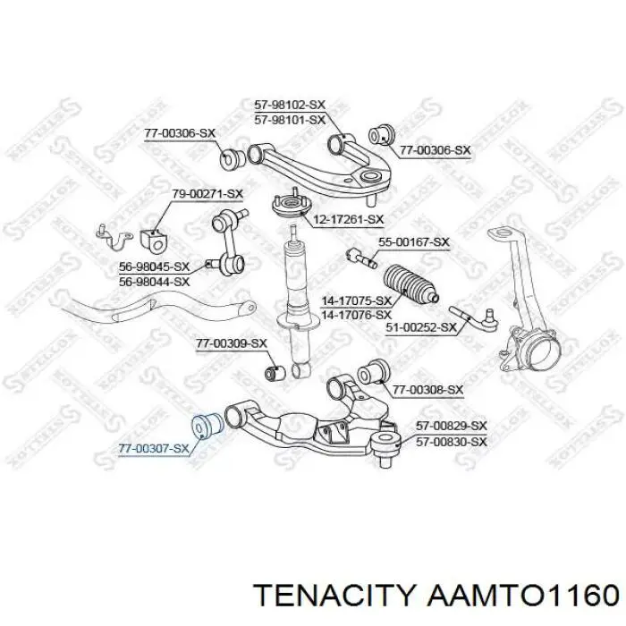 Сайлентблок передней подвески Tenacity AAMTO1160 цена, от 7.78 USD