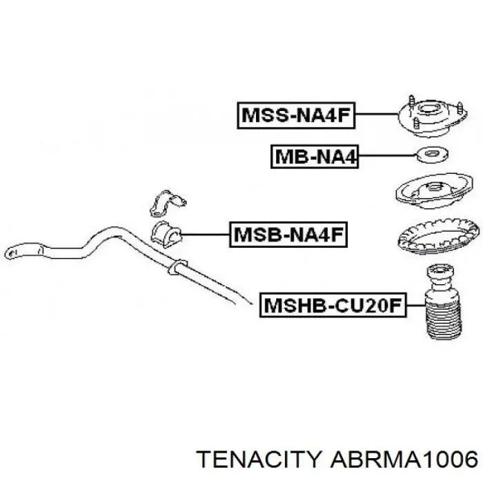 Rodamiento amortiguador delantero ABRMA1006 Tenacity