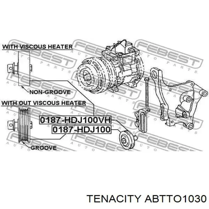ABTTO1030 Tenacity Ролик натяжителя ремня агрегатов