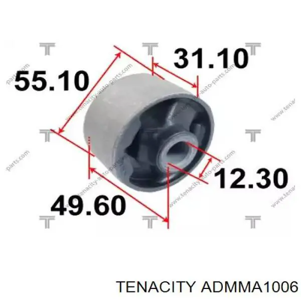 Сайлентблок (подушка) редуктора заднего моста передний ADMMA1006 Tenacity