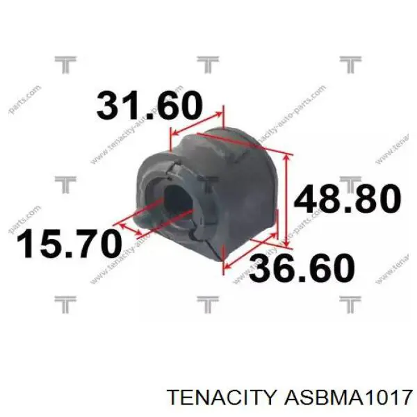 ASBMA1017 Tenacity bucha de estabilizador dianteiro