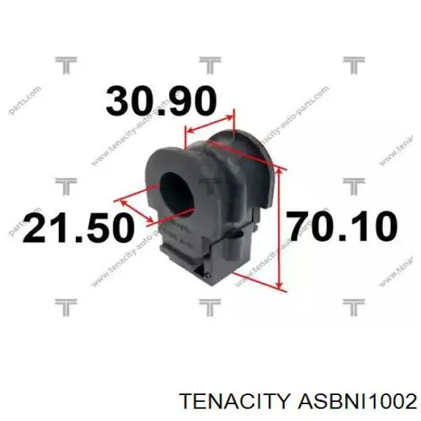 ASBNI1002 Tenacity bucha de estabilizador dianteiro