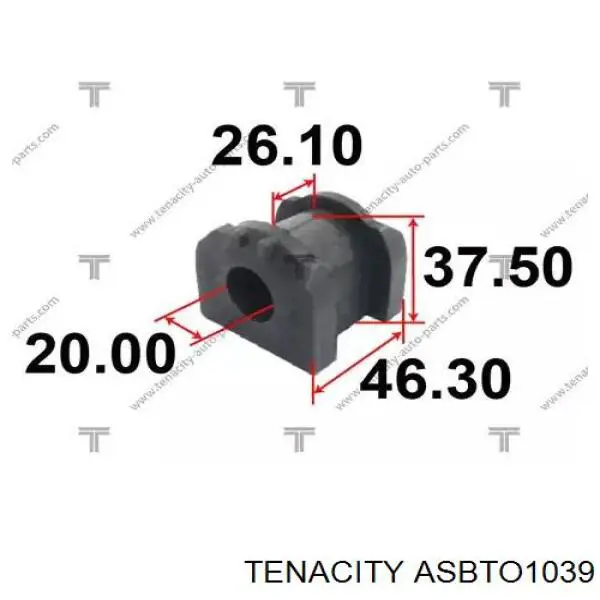 Втулка стабилизатора переднего ASBTO1039 Tenacity