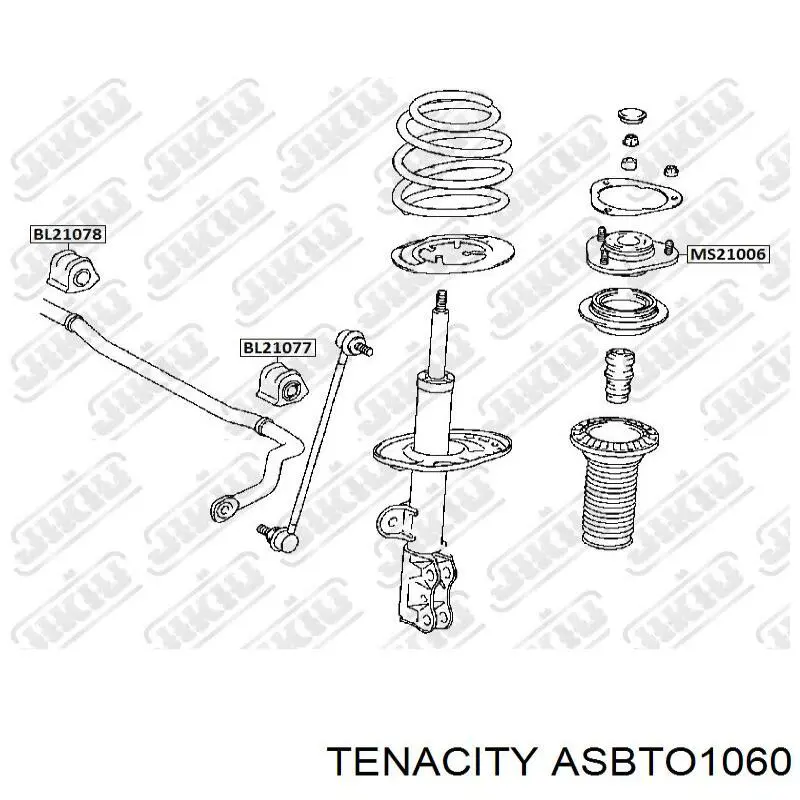 Втулка стабилизатора переднего правая ASBTO1060 Tenacity