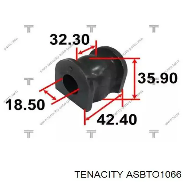 ASBTO1066 Tenacity bucha de estabilizador dianteiro