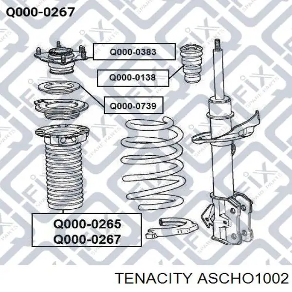 Пыльник амортизатора переднего ASCHO1002 Tenacity