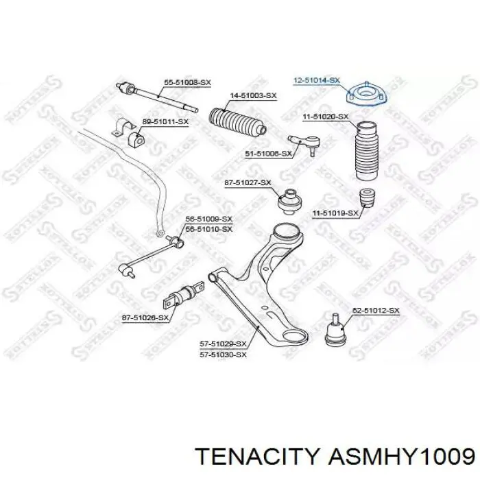 Опора переднего амортизатора ASMHY1009 Tenacity
