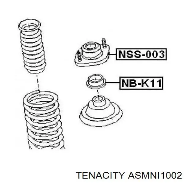 Опора стойки амортизатора переднего Tenacity ASMNI1002 цена, от 10.06 USD