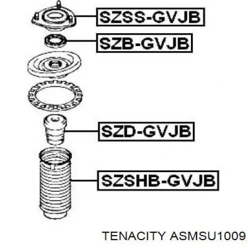 Soporte amortiguador delantero ASMSU1009 Tenacity