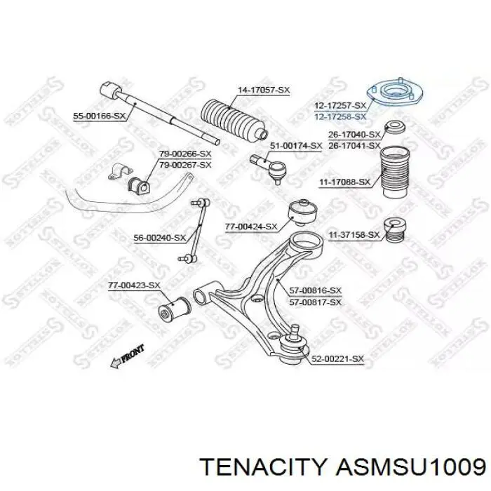 ASMSU1009 Tenacity Подушка амортизатора переднего