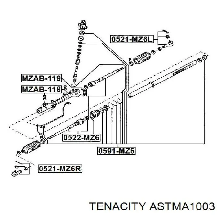 ASTMA1003 Tenacity сайлентблок крепления рулевой рейки